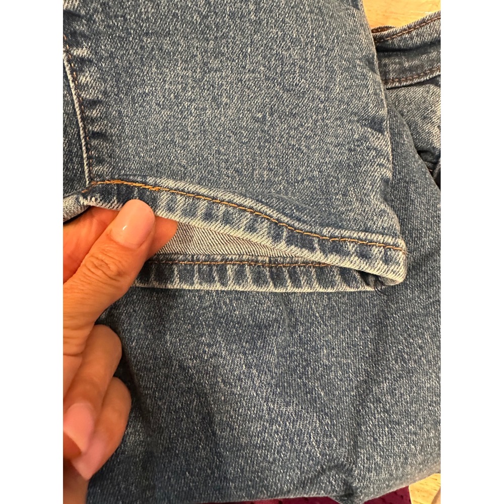 Levi's Wedgie Straight High Rise Jeans Medium Wash Blue Size 24 Ankle Button Fly - Picture 11 of 13